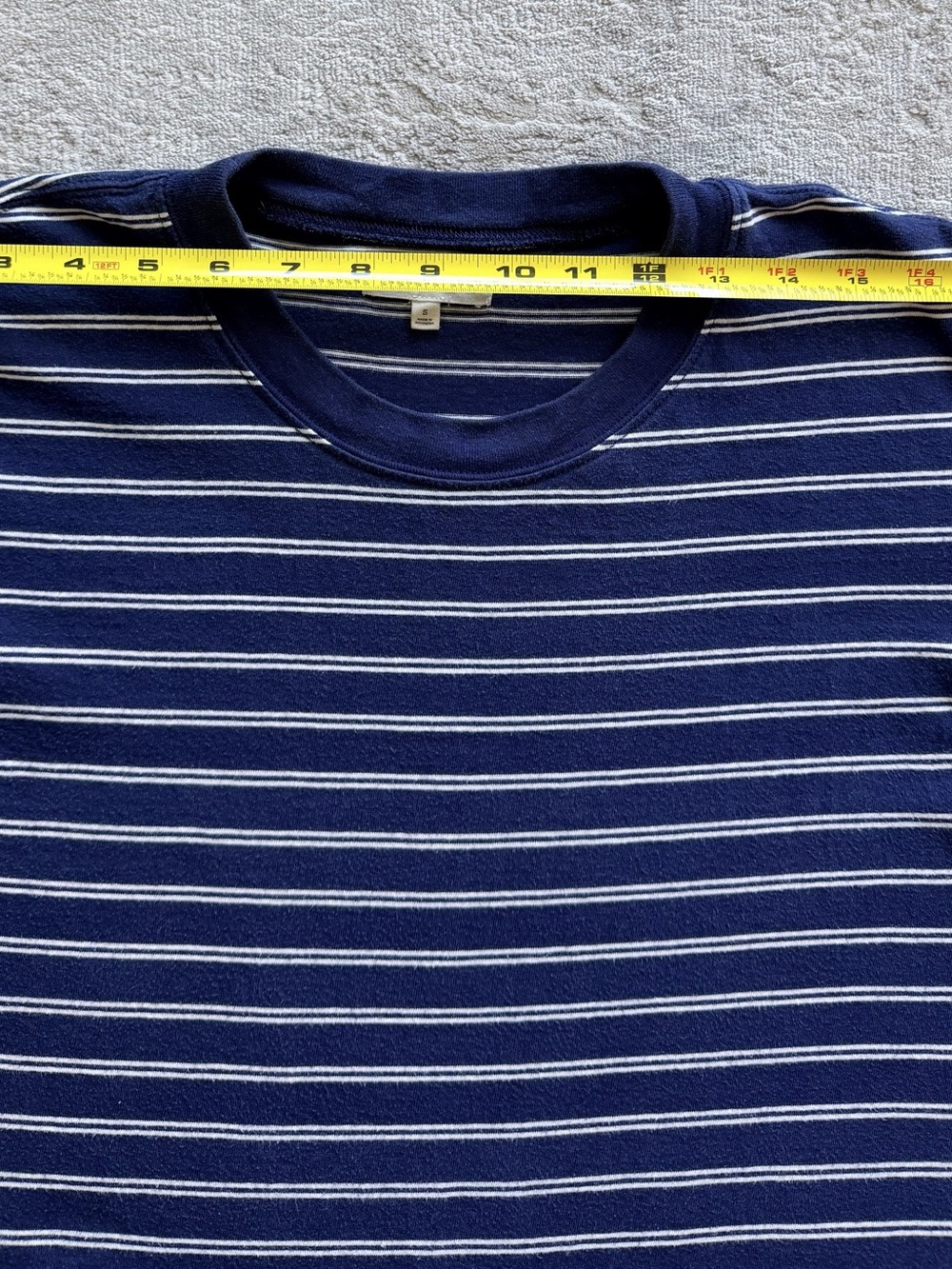 Madewell Tina Striped Cotton T-Shirt Dress Size S Navy White - Picture 6 of 9